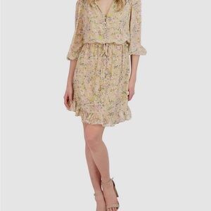 BCBGeneration Floral Mini Dress - Cream and Purple